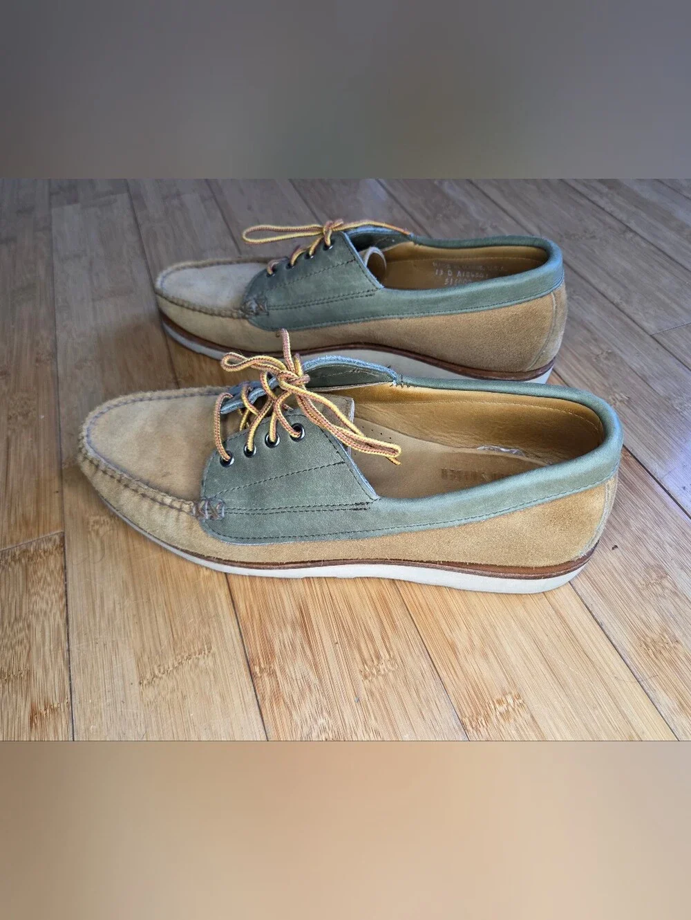 L.L. Bean x Todd Snyder Jackman Blucher Shoe Olive & Tan Suede Leather Size 13